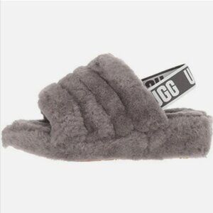 NEW UGG FLUFF YEAH Women's Slide Charcoal US Size 9 NIB